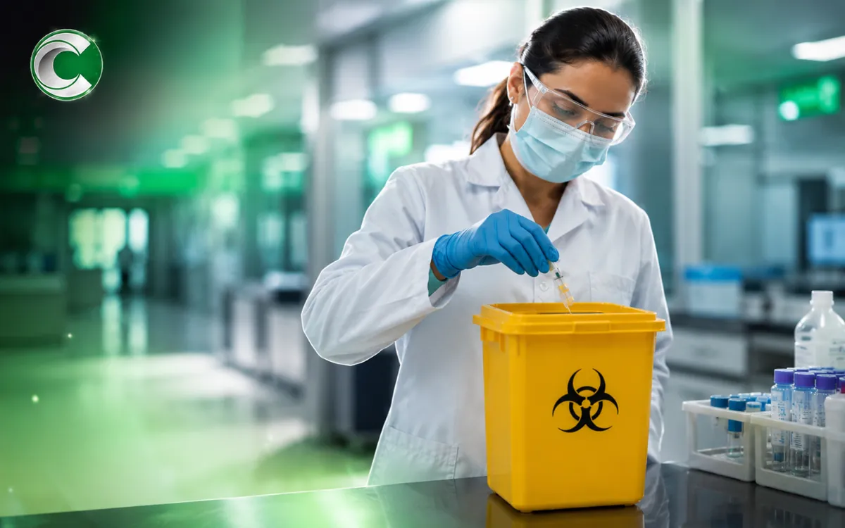 Equipe Coletare realizando coleta especializada de resíduos hospitalares