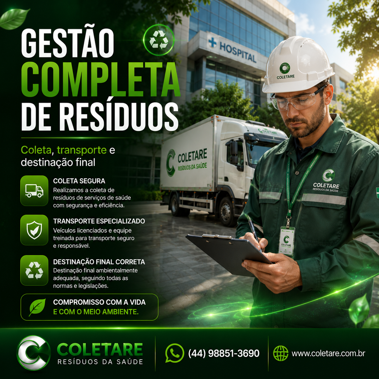 Coleta de resíduos da saúde para centros de zoonoses em Porto Rico-PR