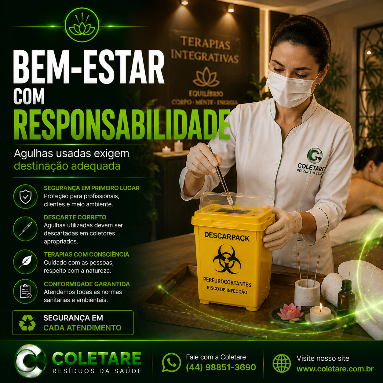 Coleta especializada de resíduos da saúde para centros de zoonoses em São Carlos do Ivaí-PR