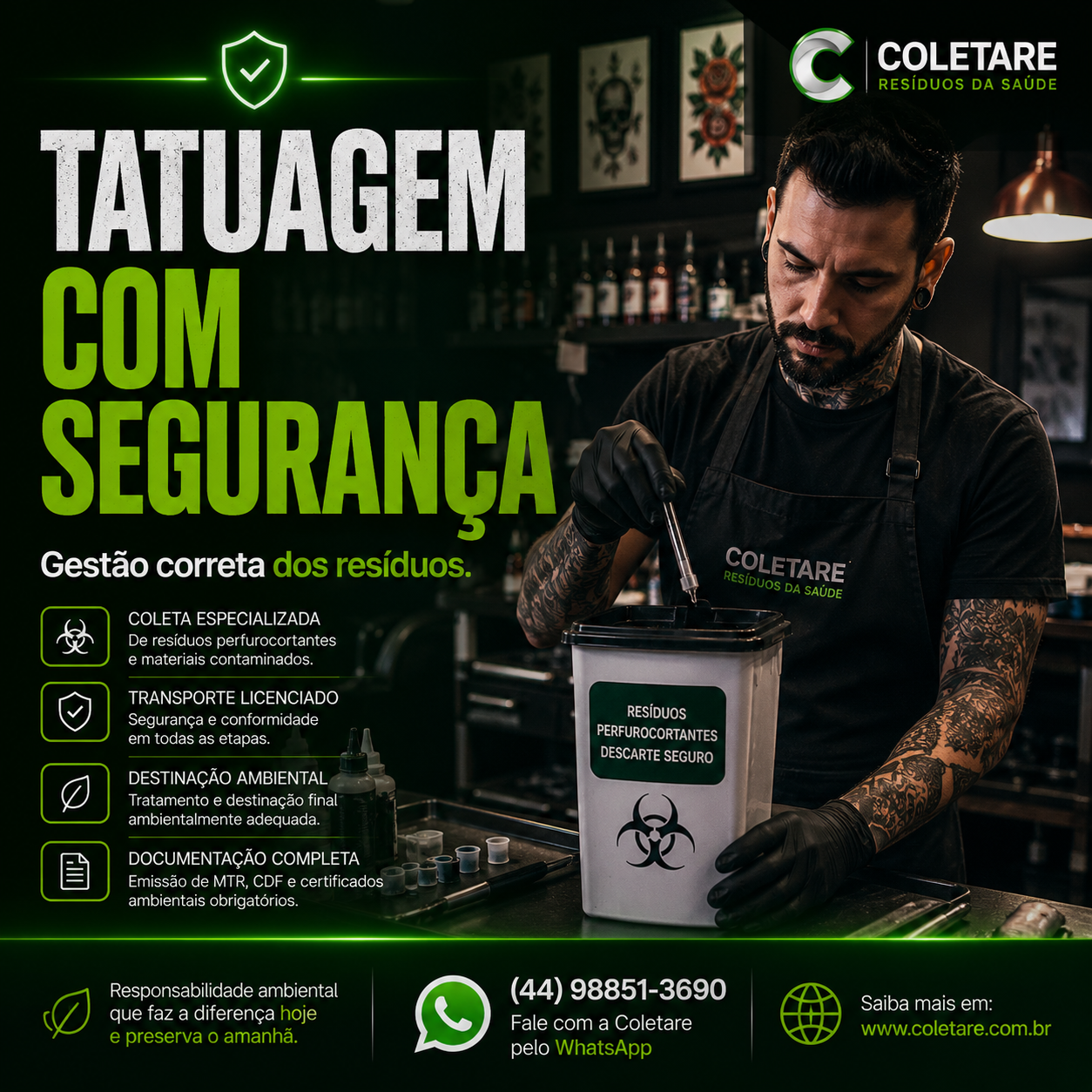 Coleta de resíduos da saúde para centros de zoonoses em Santo Antônio do Caiuá-PR